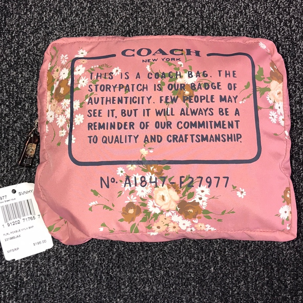 NWT Coach Packable Nylon Backpack